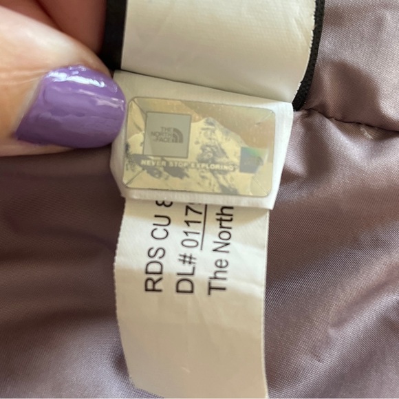 North Face down jacket girls large 14 16 Greenland parka purple Hyvent hooded - Picture 11 of 11